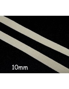 Ruban Sergé Coton Ecru avec tissage en chevrons 10mm