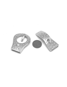 Fermoir magnétique ceinture pour cuir de 14mm métal argenté 2