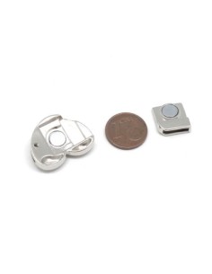 Fermoir aimanté coeur en métal argenté pour lanière cuir de 10mm 2