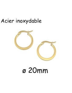 créole plate doré en acier inoxydable 20mm