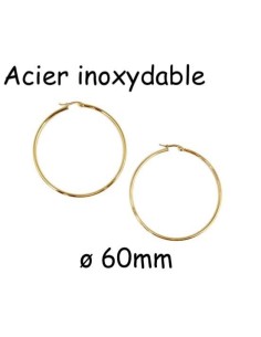 Créole doré 60mm en acier inoxydable 