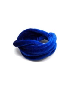 Lien spaghetti élastique bleu outremer en velours