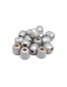 Perles en bois argenté 13mm à gros trou avec strass - Idéal création de noël, collier, scrapbooking, macramé 2