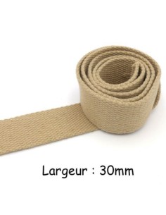 Sangle Coton beige, sable pour sac, banane, sac à dos 30mm