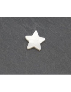 Perle étoile en nacre 12mm de couleur blanc cassé ivoire nacré 2