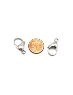 Fermoirs mousqueton en acier inoxydable argenté 19mm 2
