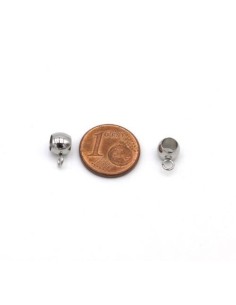 attache breloque argenté en acier inox pour cordon de 4mm 2