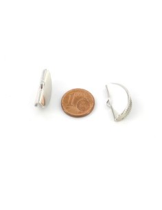 Embout griffe demi lune argenté 20mm, pince demi lune, serre ruban en métal argenté 2