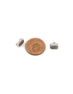 Embout griffe serre ruban 6,5mm en acier inox argenté lisse 2