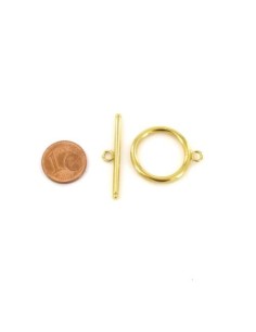 Grand Fermoir toggle doré en acier inoxydable 22mm - fermoir bascule doré - fermoir en T 2
