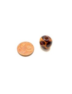 Perles rondes en bois colorées motif léopard 2