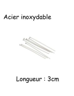 Tige clous à tête plate en acier inox argenté