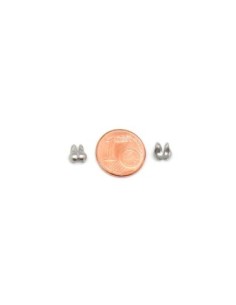Embout en acier inox argenté pour chainette bille 3mm 2