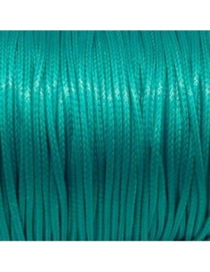 Cordon polyester enduit 1mm souple bleu vert menthe à l'eau - imitation cuir 2