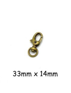 Mousqueton bronze en métal 3cm pour anse de sac, porte clés, création DIY