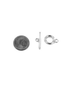 Fermoir toggle argenté en acier inoxydable 11mm - fermoir toggle argenté 2