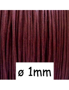 Coton ciré grenat 1mm pour bijoux