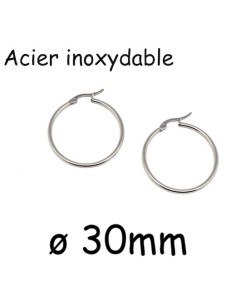 Créole argenté acier inox 30mm