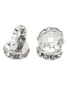 Rondelle strass argenté 10mm pour collier 2