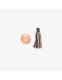 Lot de 5 pompons marron et doré pour vos créations couture, bijoux 2
