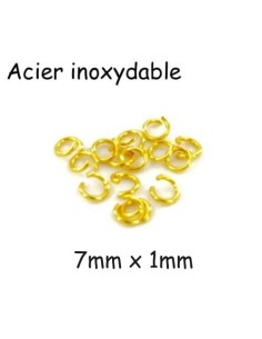 Anneaux de jonction en acier inoxydable 7mm doré