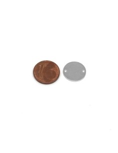 Perles connecteur sequin en acier inoxydable argenté 14mm 2
