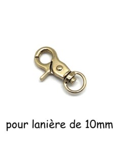 Grand mousquetons doré en métal 4,5cm pour anse de sac, porte clés, lanière de 10mm