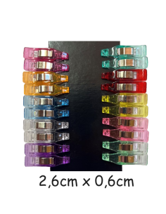 Pinces à tissus pour couture 2,6cm x 0,6mm - Petite - Remplace les épingles pour la couture
