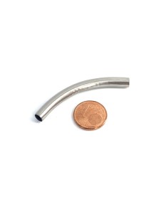 Perle tube incurvé pour cordon de 4mm en acier inoxydable argenté pour bracelet 2