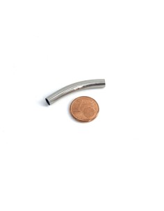 Perle passant tube pour cordon de 4mm en acier inox argenté pour création DIY 2