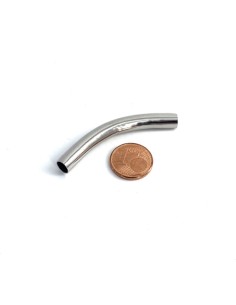 Perle passant tube pour cordon de 5mm en acier inox argenté pour création DIY 2