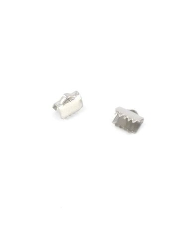 Embout serre ruban 8,5mm argenté en acier inox