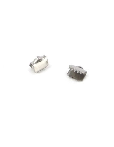 Embout pince 8,5mm en acier inox argenté lisse