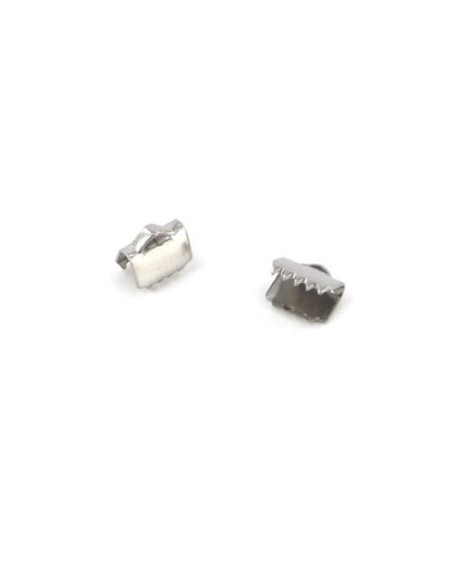 Embout pince 8,5mm en acier inox argenté lisse