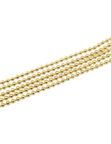 Chaine bille en acier inox doré de diamètre 2,3mm