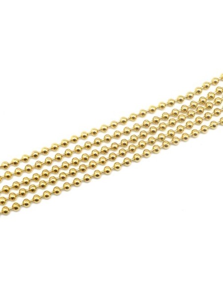 Chaine bille en acier inox doré de diamètre 2,3mm