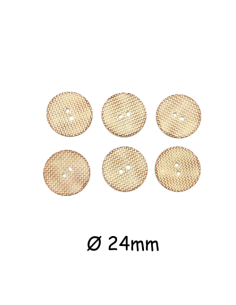 Bouton rond 24mm à 2 trous en métal texturé rose beige