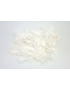 R-Sachet d'environ 30 plumes de décoration teintées blanc...