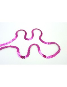 2m Ruban Galon sequin de couleur rose fuchsia 6mm brillant 2