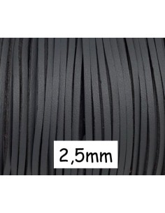 Lanière simili cuir couleur gris 2,5mm. Idéal création DIY