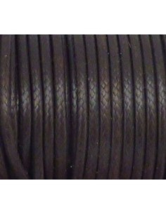 Cordon polyester enduit 2mm souple imitation cuir marron brun brillant 2