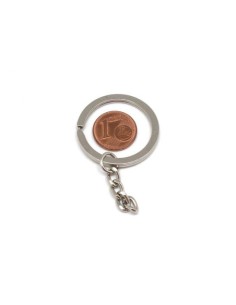 Anneau porte clé argenté 30mm avec chainette 2