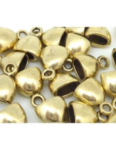Embout ovale pour cordon cuir en métal doré pâle