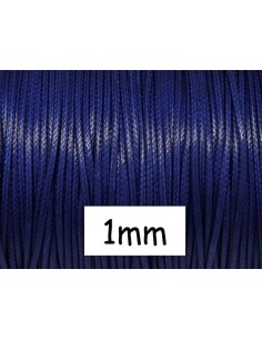 Cordon polyester enduit souple imitation cuir bleu nuit 1mm pour bijoux