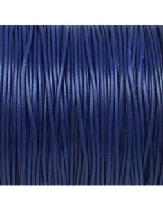 Cordon polyester enduit 1mm souple bleu marine brillant