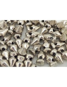5 perles clous conique de 11mm x 5,7mm en métal argenté 2