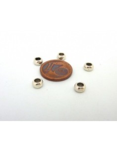 Perle ronde metal argente 5mm 2