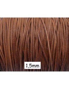 Cordon cuir rond marron rustique 1,5mm