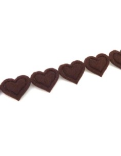 Coeur thermocollant de couleur marron
