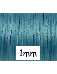 Cordon queue de rat 1mm bleu ciel pour bracelet 